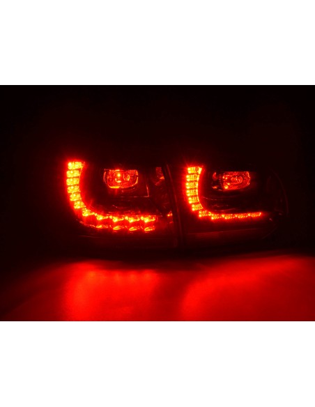Fanali posteriori a LED set VW Golf 6 tipo 1K 2008-2012 rosso / aspetto GTI trasparente
