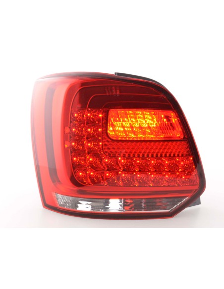 Set di luci posteriori a LED VW Polo 6R del 2009 trasparente / rosso