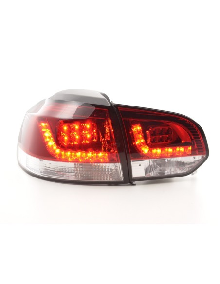Fanali posteriori a LED set VW Golf 6 tipo 1K 2008-2012 trasparente / rosso per guida a destra
