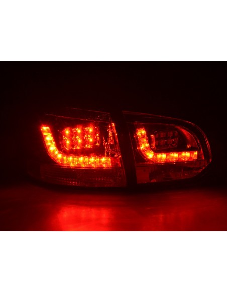 Fanali posteriori a LED set VW Golf 6 tipo 1K 2008-2012 trasparente / rosso per guida a destra