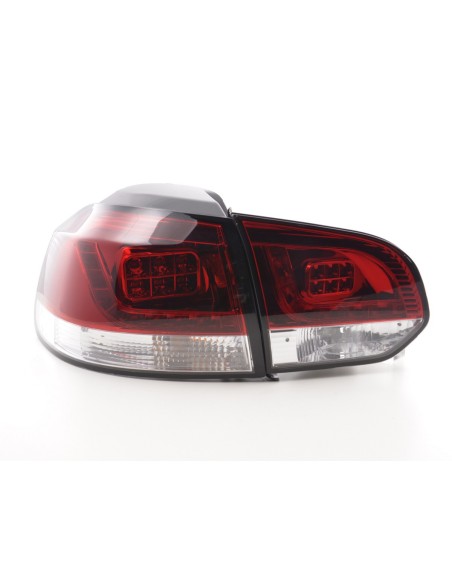 Fanali posteriori a LED set VW Golf 6 tipo 1K 2008-2012 trasparente / rosso per guida a destra