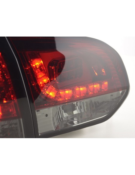 Fanali posteriori a LED set VW Golf 6 tipo 1K 2008-2012 rosso / nero per guida a destra