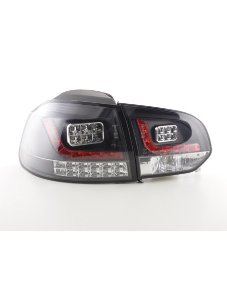 Fanali posteriori a LED set VW Golf 6 tipo 1K 2008-2012 nero con indicatori LED per guida a destra