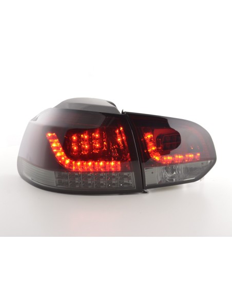 Set fanali posteriori a LED VW Golf 6 tipo 1K 2008-2012 rosso / nero con indicatori LED per guida a destra