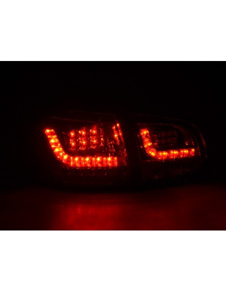 Set fanali posteriori a LED VW Golf 6 tipo 1K 2008-2012 rosso / nero con indicatori LED per guida a destra