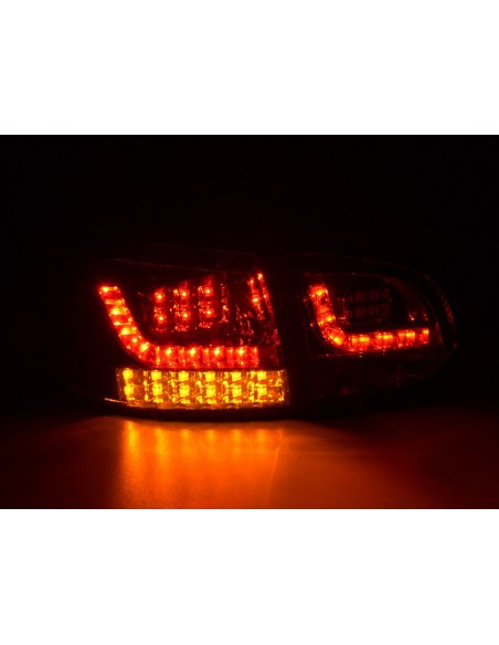 Set fanali posteriori a LED VW Golf 6 tipo 1K 2008-2012 rosso / nero con indicatori LED per guida a destra
