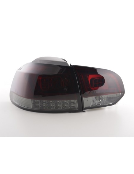 Set fanali posteriori a LED VW Golf 6 tipo 1K 2008-2012 rosso / nero con indicatori LED per guida a destra