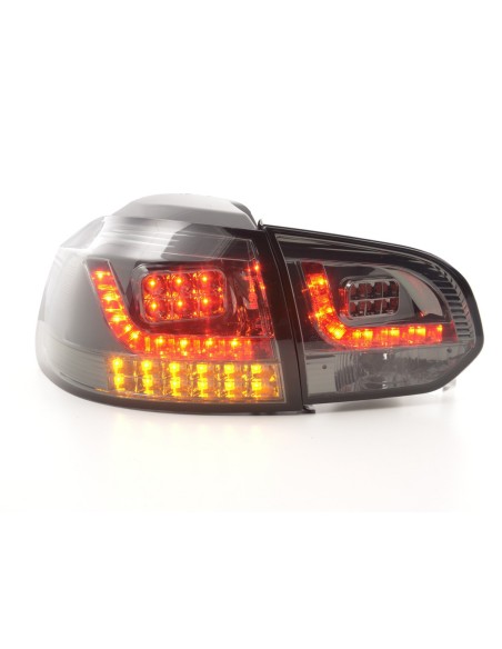 Fanali posteriori a LED set VW Golf 6 tipo 1K 2008-2012 nero con indicatori LED per guida a destra
