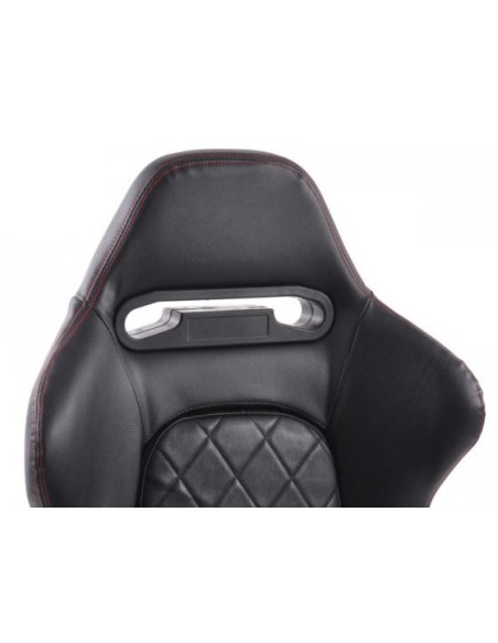 Sedili sportivi FK Sedili semigusci automatici Set in pelle sintetica Detroit con binari di scorrimento neri