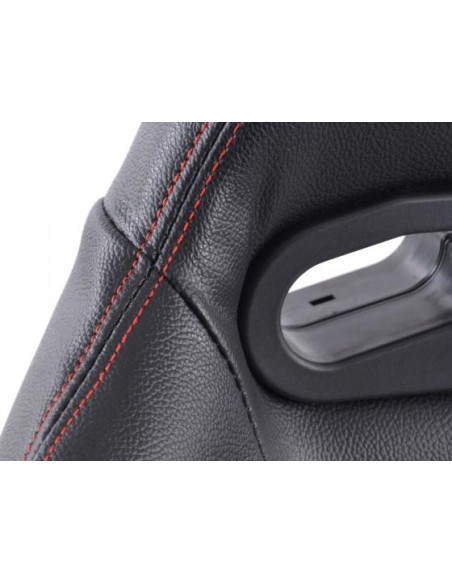 Sedili sportivi FK Sedili semigusci automatici Set in pelle sintetica Detroit con binari di scorrimento neri