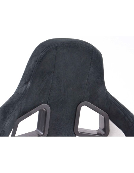Sedili sportivi FK Seggiolini auto semiguscio Set Columbus pelle sintetica bianco / nero con binari di scorrimento