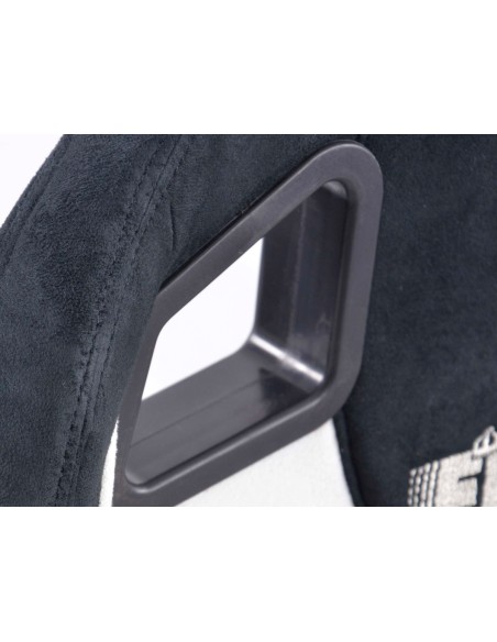 Sedili sportivi FK Seggiolini auto semiguscio Set Columbus pelle sintetica bianco / nero con binari di scorrimento