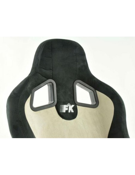 FK sedili sportivi sedili semiguscio auto Set Columbus pelle sintetica beige / nero con binari di scorrimento
