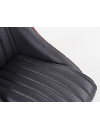 FK Oldtimersitze Sedili avvolgenti per auto Set Montgomery in un look retrò nero / rosso