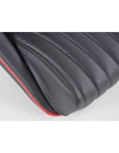 FK Oldtimersitze Sedili avvolgenti per auto Set Montgomery in un look retrò nero / rosso