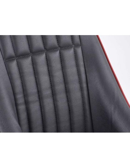 FK Oldtimersitze Sedili avvolgenti per auto Set Montgomery in un look retrò nero / rosso