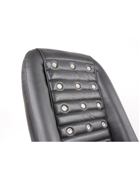 FK Oldtimersitze Sedili avvolgenti per auto Set Classic 1 in finta pelle nera con poggiatesta senza binari di scorrimento