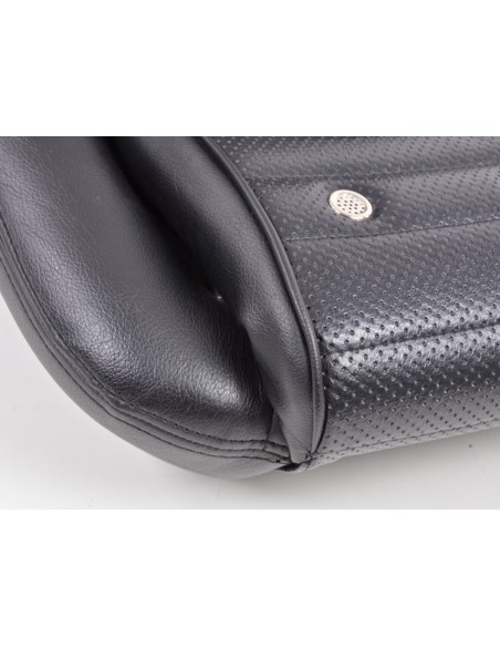FK Oldtimersitze Sedili avvolgenti per auto Set Classic 1 in finta pelle nera con poggiatesta senza binari di scorrimento