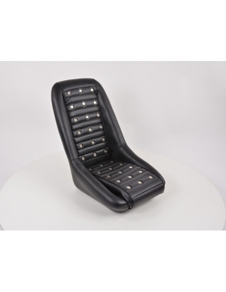 FK Oldtimersitze Sedili avvolgenti per auto Set Classic 1 pelle artificiale nera senza poggiatesta senza binari di scorrimento