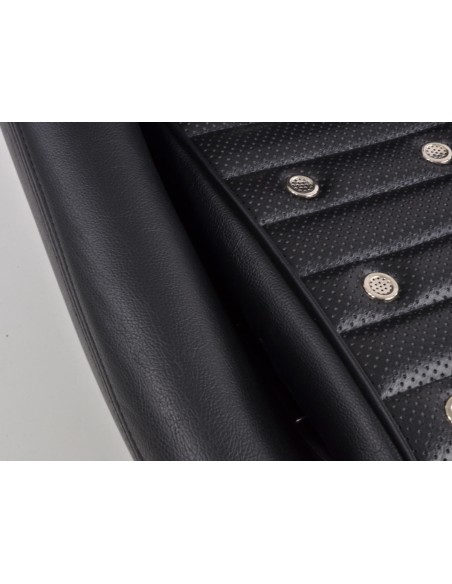 FK Oldtimersitze Sedili avvolgenti per auto Set Classic 1 pelle artificiale nera senza poggiatesta senza binari di scorrimento