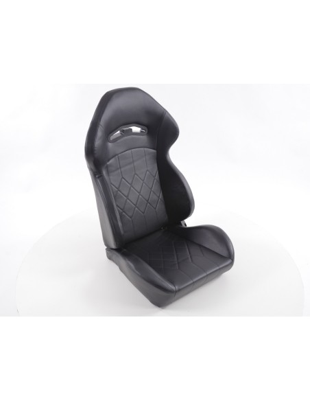Sedili sportivi FK set sedili semigusci automatici in pelle sintetica con cuciture nere