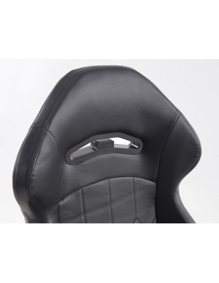 Sedili sportivi FK set sedili semigusci automatici in pelle sintetica con cuciture nere