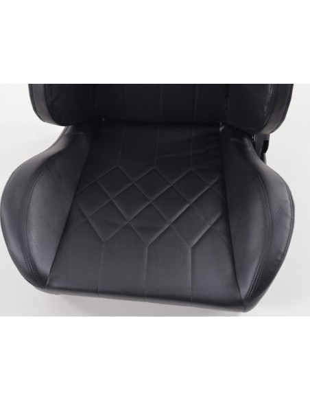 FK sedili sportivi set di sedili semiguscio per auto in pelle sintetica nera con riscaldamento e massaggio