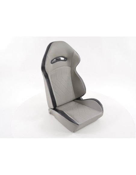Sedili sportivi FK set sedili semigusci automatici in pelle sintetica con cuciture nere