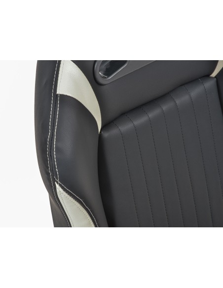 FK sedili sportivi set di sedili semigusci per auto in finta pelle Frankfurt nera / bianca