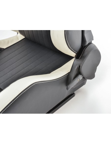 FK sedili sportivi set di sedili semigusci per auto in finta pelle Frankfurt nera / bianca