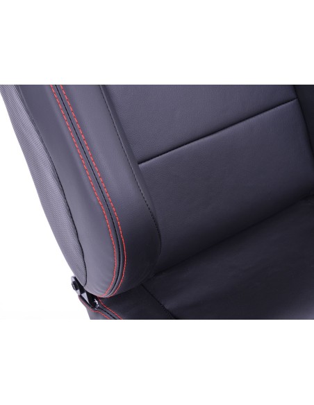 Sedili sportivi FK Sedili semiguscio per auto Set Stoccarda in similpelle nera carbon look