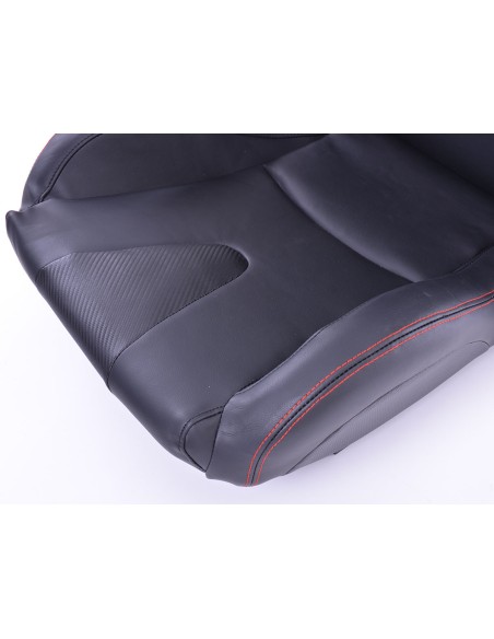 Sedili sportivi FK Sedili semiguscio per auto Set Stoccarda in similpelle nera carbon look