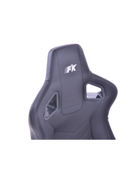 Sedili sportivi FK Seggiolini auto semiguscio Set Stoccarda in finta pelle nera