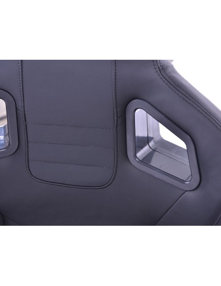 Sedili sportivi FK Seggiolini auto semiguscio Set Stoccarda in finta pelle nera