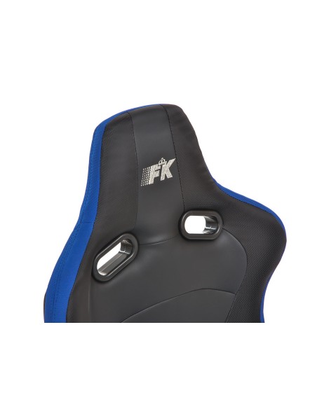 FK sedili sportivi set di sedili semiguscio per auto in ecopelle Colonia / tessuto nero / blu