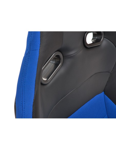 FK sedili sportivi set di sedili semiguscio per auto in ecopelle Colonia / tessuto nero / blu