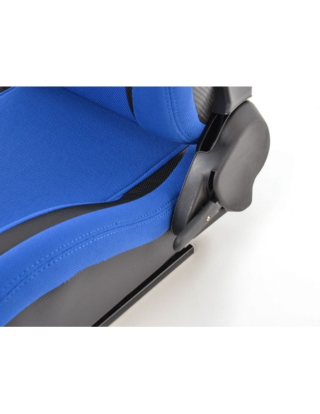 FK sedili sportivi set di sedili semiguscio per auto in ecopelle Colonia / tessuto nero / blu