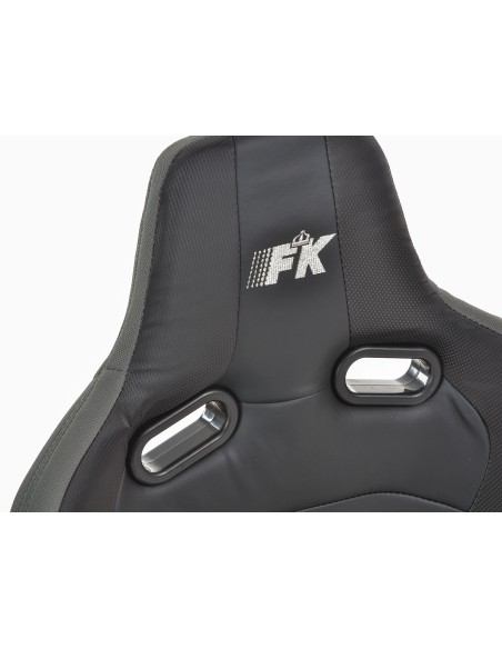 Sedili sportivi FK set di seggiolini auto semi-guscio pelle artificiale Colonia / tessuto nero / grigio