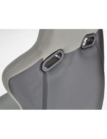 Sedili sportivi FK set di seggiolini auto semi-guscio pelle artificiale Colonia / tessuto nero / grigio
