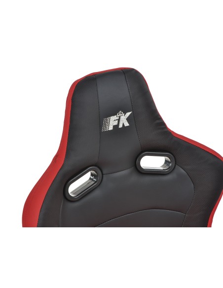 FK sedili sportivi set di sedili semiguscio auto in ecopelle Colonia / tessuto nero / rosso