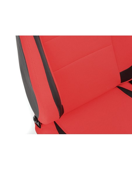 FK sedili sportivi set di sedili semiguscio auto in ecopelle Colonia / tessuto nero / rosso