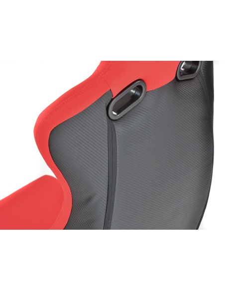 FK sedili sportivi set di sedili semiguscio auto in ecopelle Colonia / tessuto nero / rosso