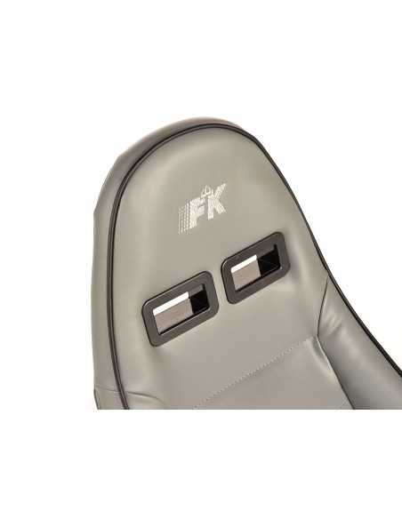 FK sedili sportivi sedili semiguscio per auto Set in finta pelle Dortmund bordino grigio bianco