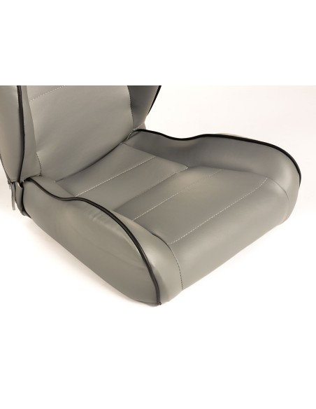 FK sedili sportivi sedili semiguscio per auto Set in finta pelle Dortmund bordino grigio bianco