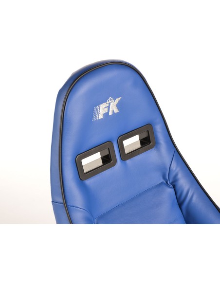 FK sedili sportivi sedili semigusci per auto Set in finta pelle Dortmund bordino blu bianco
