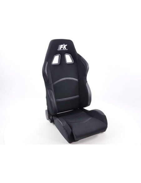 Sedili sportivi FK Sedili semigusci automatici Set tessuto Cyberstar nero con riscaldamento sedile