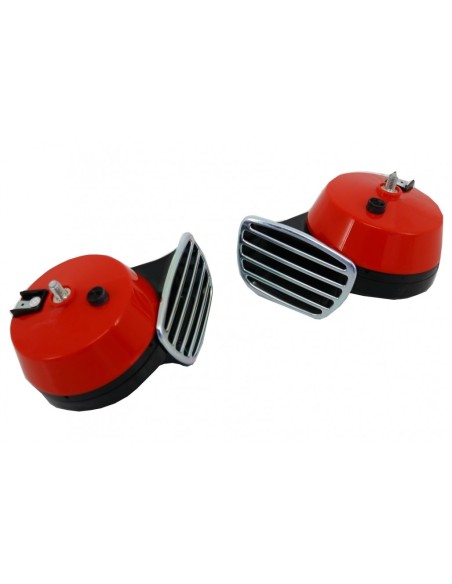 Set 2 corni auto elettrici alto e basso tono 12V