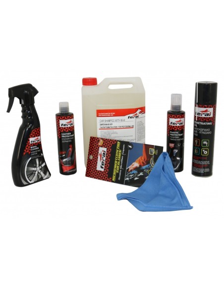 Premium Car Motorbikes Kit Pulizia - Manutenzione Auto - Moto Interni - Esterno