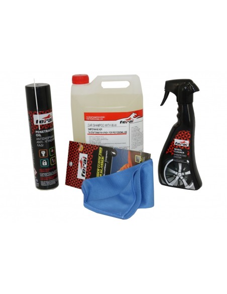 Premium Car Motorbikes Kit Pulizia - Manutenzione Auto - Moto Esterno