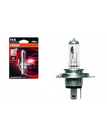 OSRAM SILVERSTAR Faro Alogeno 64193SV2 H4 12V 60-55W (1 unità)